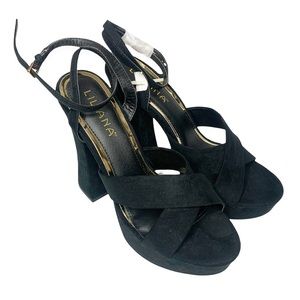 Liliana NWB Black Strappy Roscoe Platform Heels Women Size 9